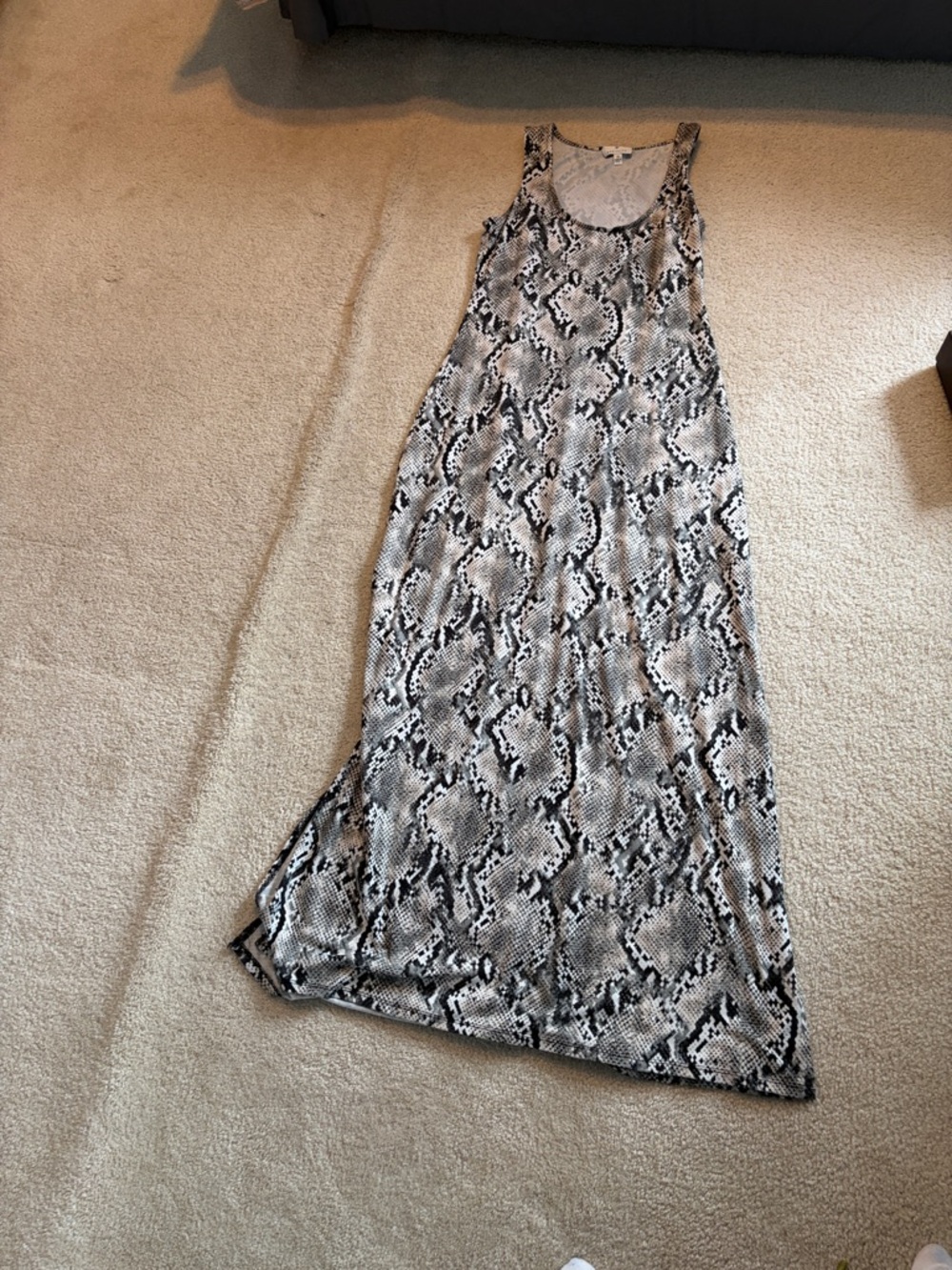 Socialite Black & White Snake Print Maxi Dress